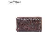TR24 W003 Montana West Trinity Ranch Tooled Design Wallet Coffee