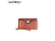 TR14 W003 Montana West Trinity Ranch Tooled Design Wallet Brown