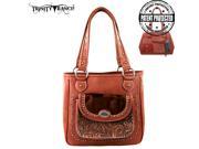 TR168G 8561 Trinity Ranch Tooled Design Collection Handbag Brown