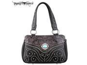TR14 8247 Montana West Trinity Ranch Tooled Design Handbag Black