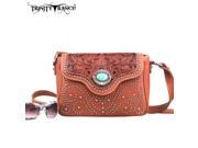 TR14 8395 Montana West Trinity Ranch Tooled Design Handbag Brown