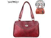 TR26G L8247 Montana West Trinity Ranch Tooled Design Collection Handbag Red