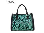 LEA 6016 Delila 100% Genuine Leather Tooled Collection Turquoise
