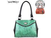 TR26G L8036 Montana West Trinity Ranch Tooled Design Concealed Gandgun Collection Handbag Turquoise