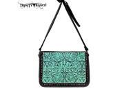 TR18 L8316 Montana West Trinity Ranch Tooled Design Collection Messenger Bag Turquoise