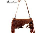 RLC L001 Montana West 100% Real Leather Clutch Brown