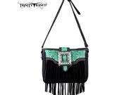 TR30 8287 Montana West Trinity Ranch Fringe Design Handbag Black