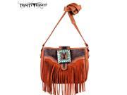 TR30 8287 Montana West Trinity Ranch Fringe Design Handbag Brown