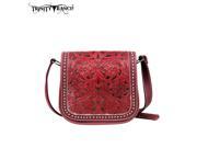 TR18 L8287 Montana West Trinity Ranch Tooled Design Collection Messenger Bag Red