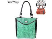 TR26G L8561 Montana West Trinity Ranch Tooled Design Concealed Gandgun Collection Handbag Turquoise