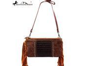 RLC L003 Montana West 100% Real Leather Clutch Brown