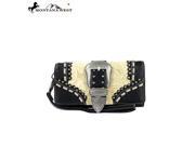 MW142 W002 Montana West Western Buckle Collection Wallet Black