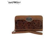 TR15 W003 Montana West Trinity Ranch Tooled Design Wallet Brown