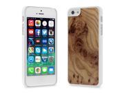 Cover Up WoodBack Real Wood Matte White Case for iPhone 5 5s Carpathian Elm Burl