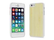 Cover Up WoodBack Real Wood Matte White Case for iPhone 5 5s Bamboo