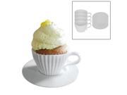 Evelots 8 Piece Afternoon Tea Cupcakes Set White