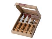 OPINEL kitchen knife set Beech Wood handles 4 piece gift set