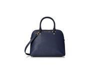 Michael Kors Cynthia SMALL Leather Satchel in NAVY