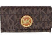 Michael Kors Women s Logo Charm Leather Wallet Baguette Brown