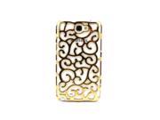Electroplating Hollow Out Floral Back Case Cover Protector for Galaxy Note 2 N7100 Gold