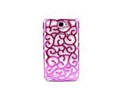 Electroplating Hollow Out Floral Back Case Cover Protector for Galaxy Note 2 N7100 Pink