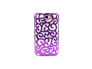 Electroplating Hollow Out Floral Back Case Cover Protector for Galaxy Note 2 N7100 Purple