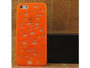 Plastic Hollow out Bird Nest Hard Cover Case Shell for iPhone 5 5G Orange