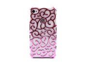 Electroplating Hollow out Floral Hard Back Case Cover Protector for iPhone 4 4S Pink