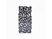 Electroplating Hollow out Floral Back Case Cover Protector for iPhone 5 5G Black