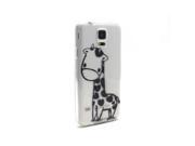 Cartoon Animal Print Clear TPU Silicone Case Cover Skin for Galaxy S5 SV Black Giraffe