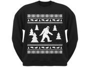 Sasquatch Ugly Christmas Sweater Black Crew Neck Sweatshirt