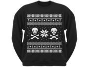 Skull Crossbones Ugly Christmas Sweater Black Crew Neck Sweatshirt