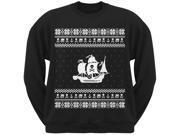 Pirate Ship Ugly Christmas Sweater Black Crew Neck Sweatshirt