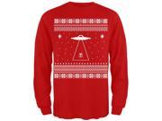 Alien Beam Ugly Christmas Sweater Red Long Sleeve