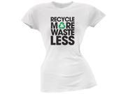 Earth Day Recycle More Waste Less White Juniors Soft T Shirt