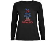 Election 2016 Keep Calm Vote O Malley Black Ladies Long Sleeve Shirt