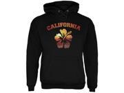 California Hibiscus Black Adult Hoodie