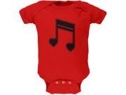 16th Note Hearts Red Soft Baby One Piece