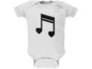 16th Note Hearts White Soft Baby One Piece