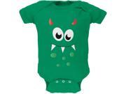 Monster Face Kelly Green Soft Baby One Piece