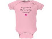 Happy First Mother s Day Mommy Light Pink Soft Baby One Piece