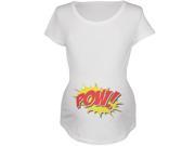 POW Comic Book Super Hero White Maternity Soft T Shirt