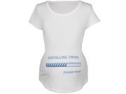 Installing Twin Boys Funny White Maternity Soft T Shirt