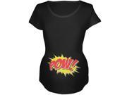 POW Comic Book Super Hero Black Maternity Soft T Shirt