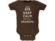 Keep Calm Call Grandpa Brown Soft Baby One Piece