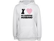 Valentine s Day I Love My Awesome Husband White Juniors Soft Pullover Hoodie