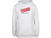 Thought Police White Juniors Soft Hoodie