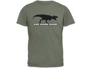 T rex Om Nom Nom Military Green Youth T Shirt