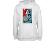 Election Hillary Clinton Ready Poster White Juniors Soft Hoodie