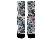 Grunge Triangle Pattern All Over Crew Socks